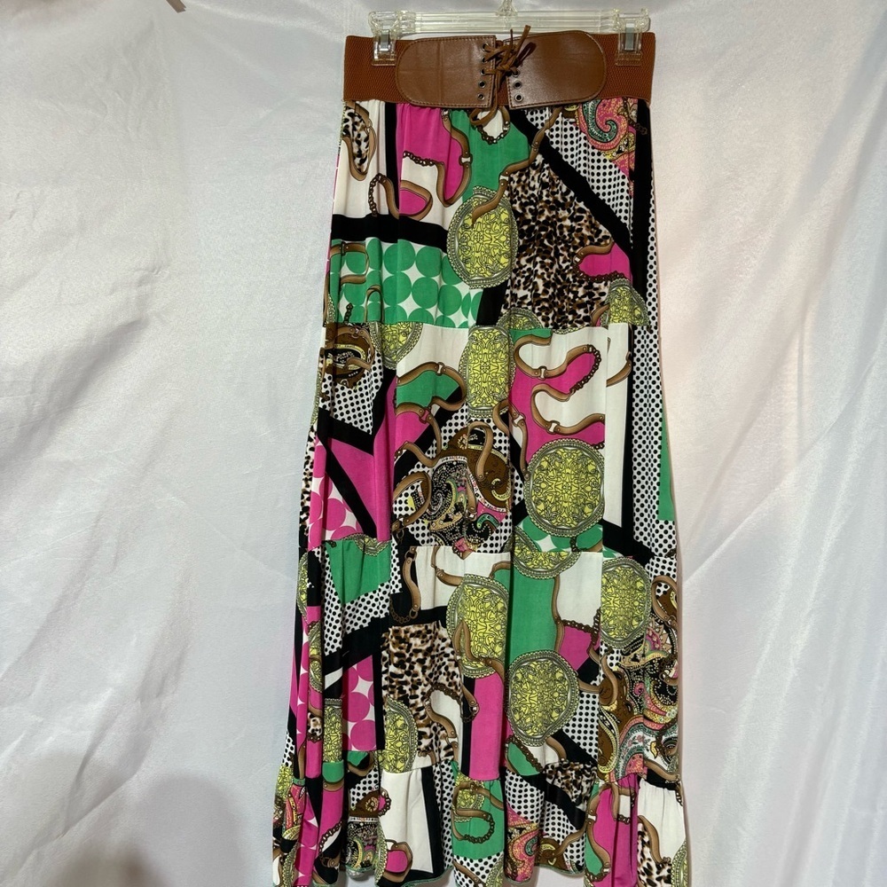 Magic Belted Multi-Color Skirt Size L